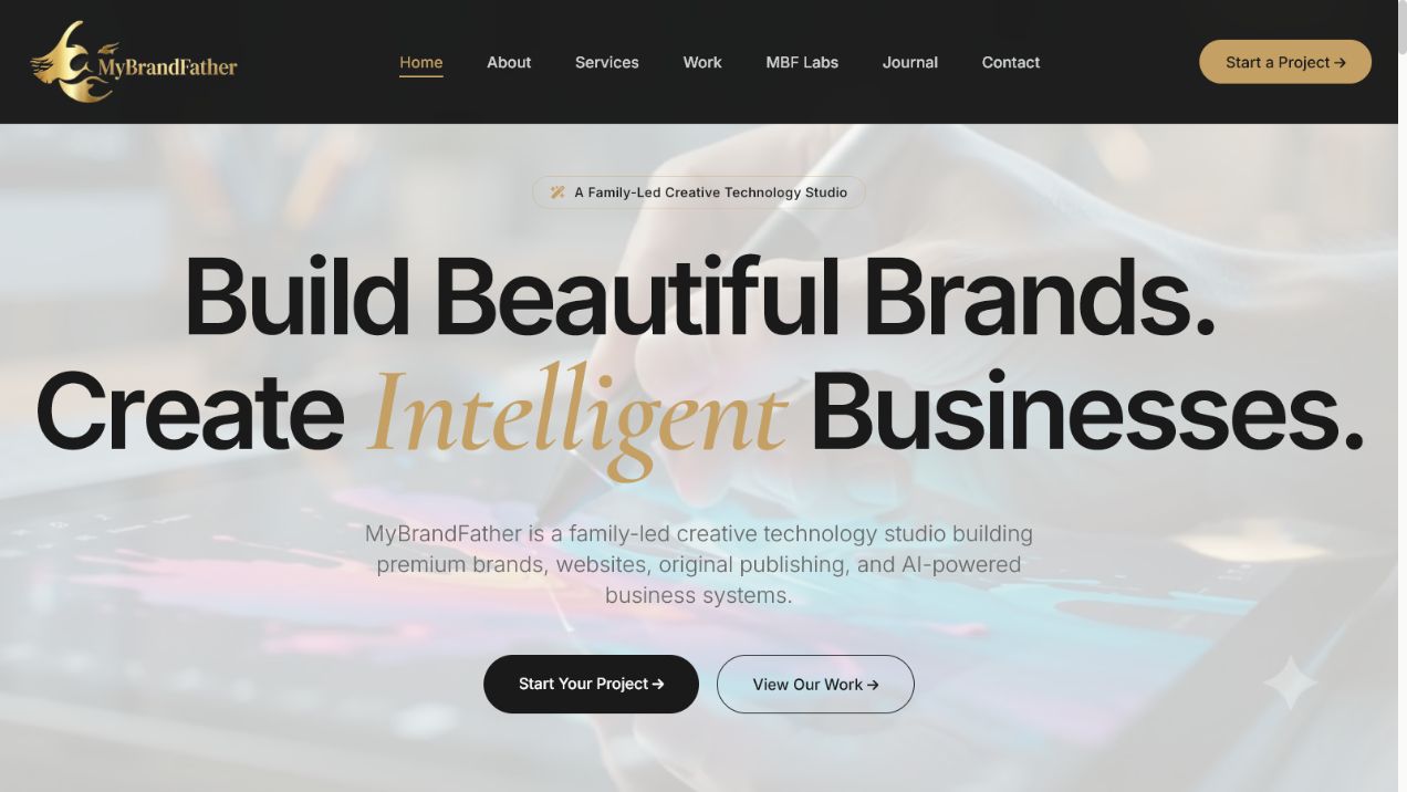 MyBrandFather website homepage design