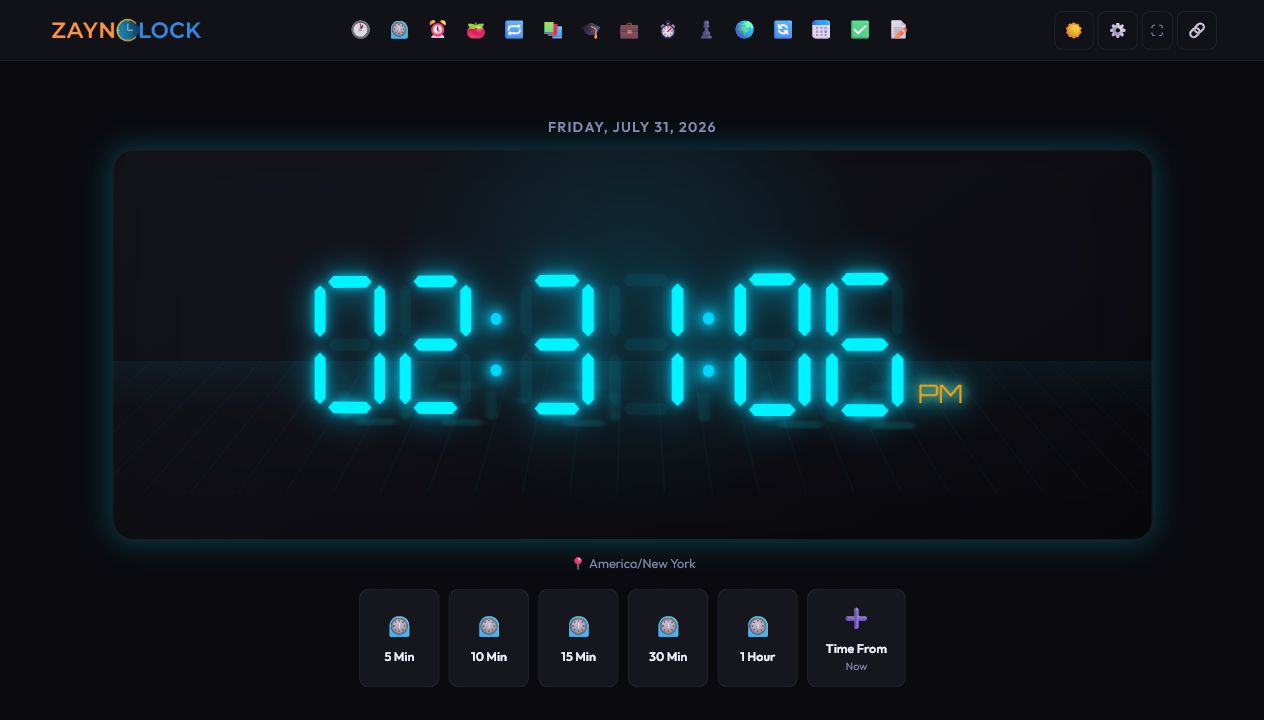 ZaynClock live website