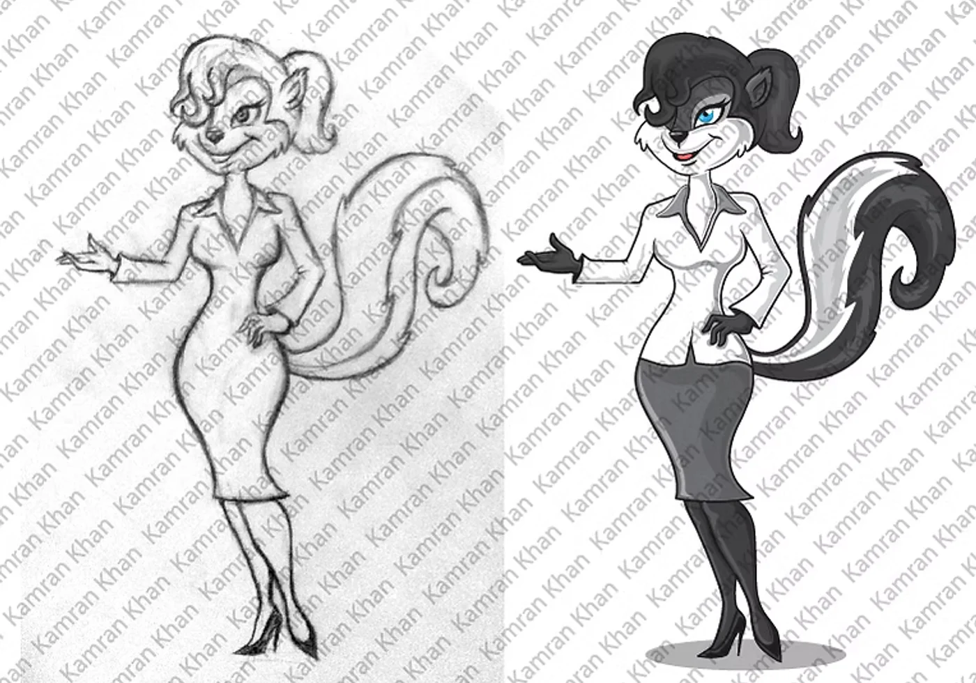 Lady Skunk character development by Kamran Khan